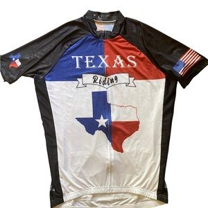 M. Cycling Couture Large Texas Riding/ Don’t Mess With Texas Jersey.